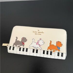 Kate Spade Cream Wallet with Aristocats and Piano Design